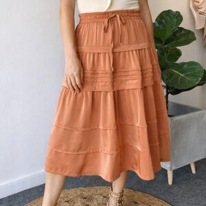 Pinch Women's A-Line Tiered Skirt in Rust
